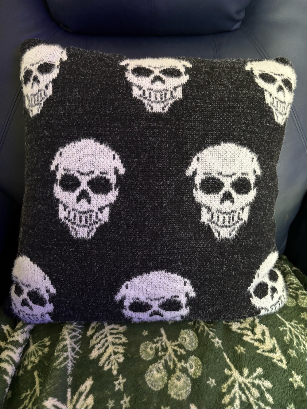 Soft skull Halloween pillow